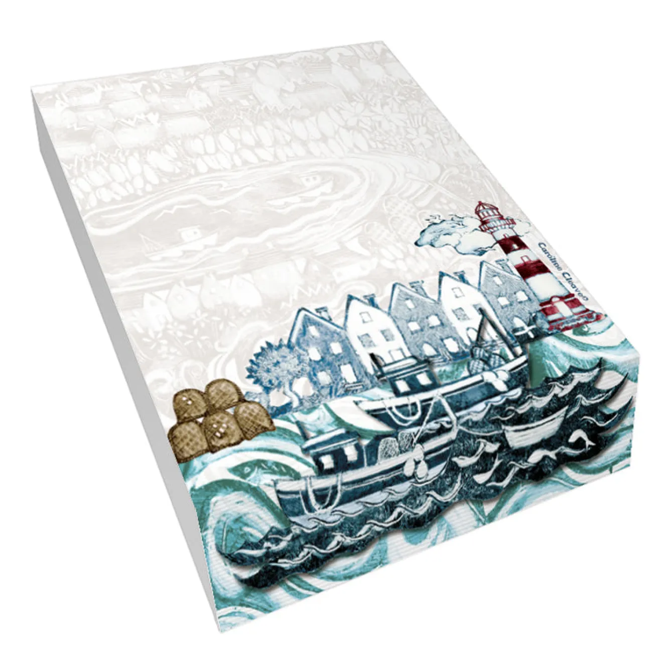 Emma Ball Fishing Village Lighthouse Slant Pad- Stationery