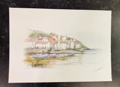 Sean Webb Art Fishing Village, North Yorkshire Print- Greeting Cards|Art