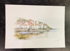 Sean Webb Art Fishing Village, North Yorkshire Print- Greeting Cards|Art