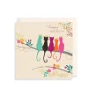 The Art File Five Crown Cats Greeting Card by Sara Miller- Greeting Cards