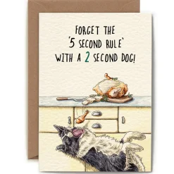 Bewilderbeest Five Second Rule Greetings Card- Greeting Cards