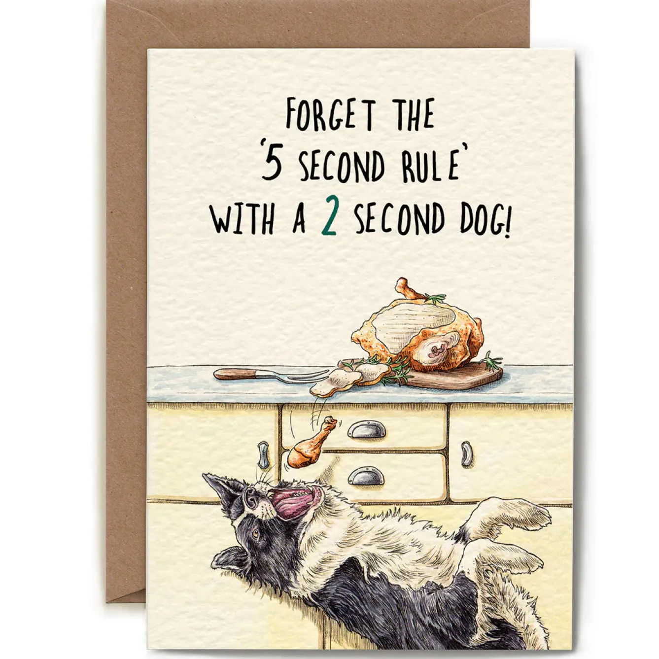 Bewilderbeest Five Second Rule Greetings Card- Greeting Cards