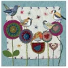 Emma Ball Five Stitched Birdies Greetings Card- Greeting Cards