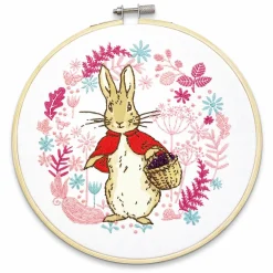 The Crafty Kit Co. Flopsy Goes Blackberry Picking Embroidery Kit- Crafts|Children