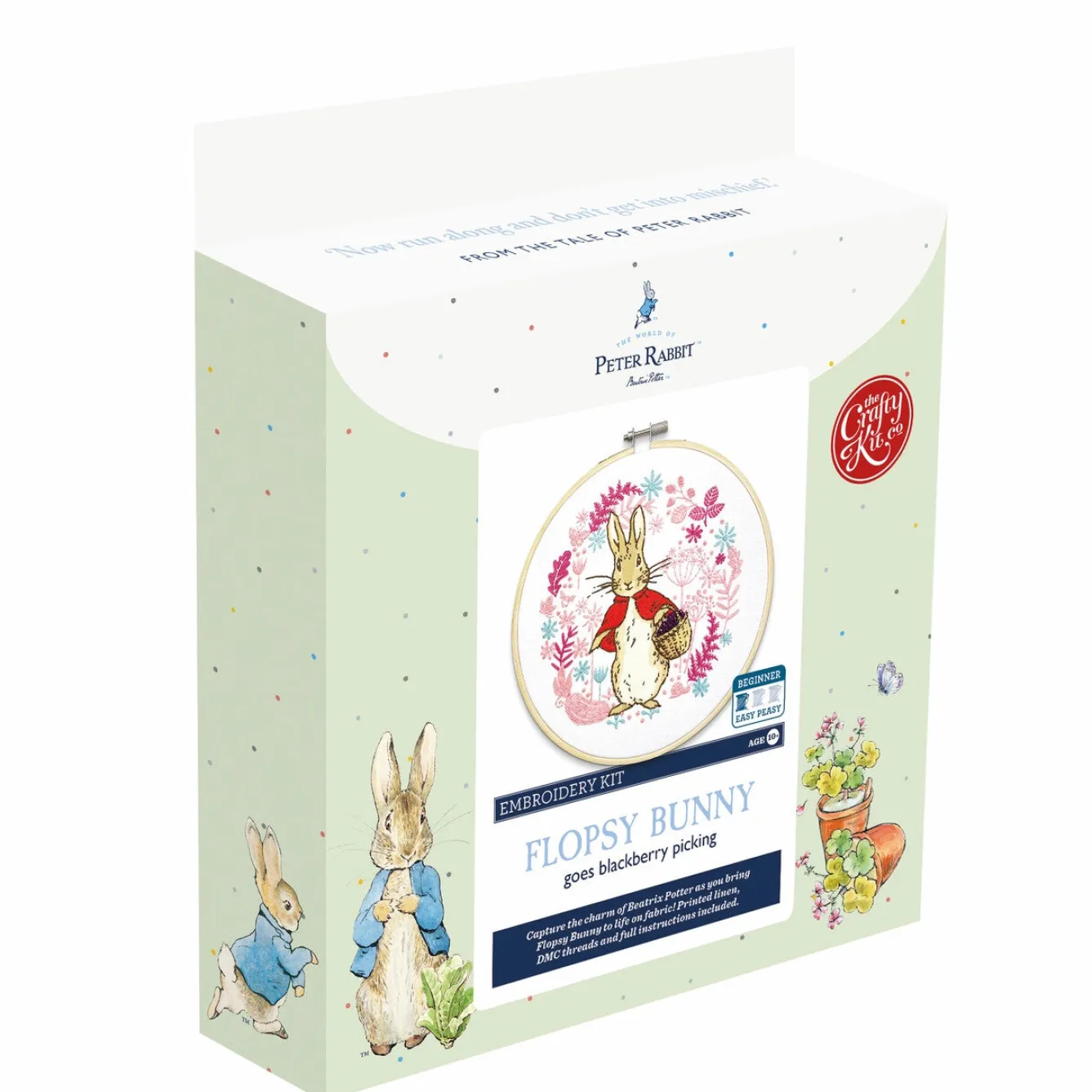 The Crafty Kit Co. Flopsy Goes Blackberry Picking Embroidery Kit- Crafts|Children