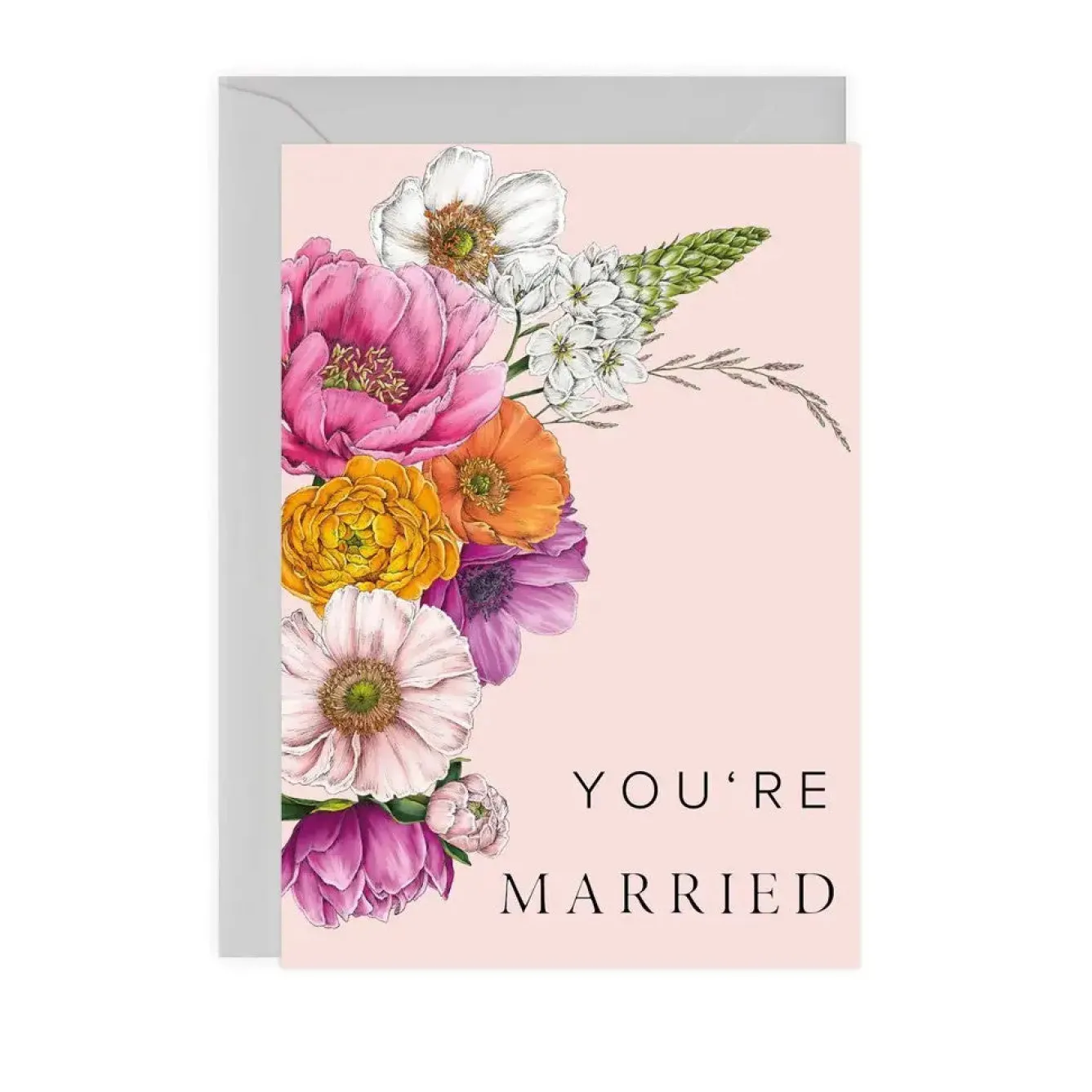 Catherine Lewis Floral Brights - You're Married Card- Greeting Cards