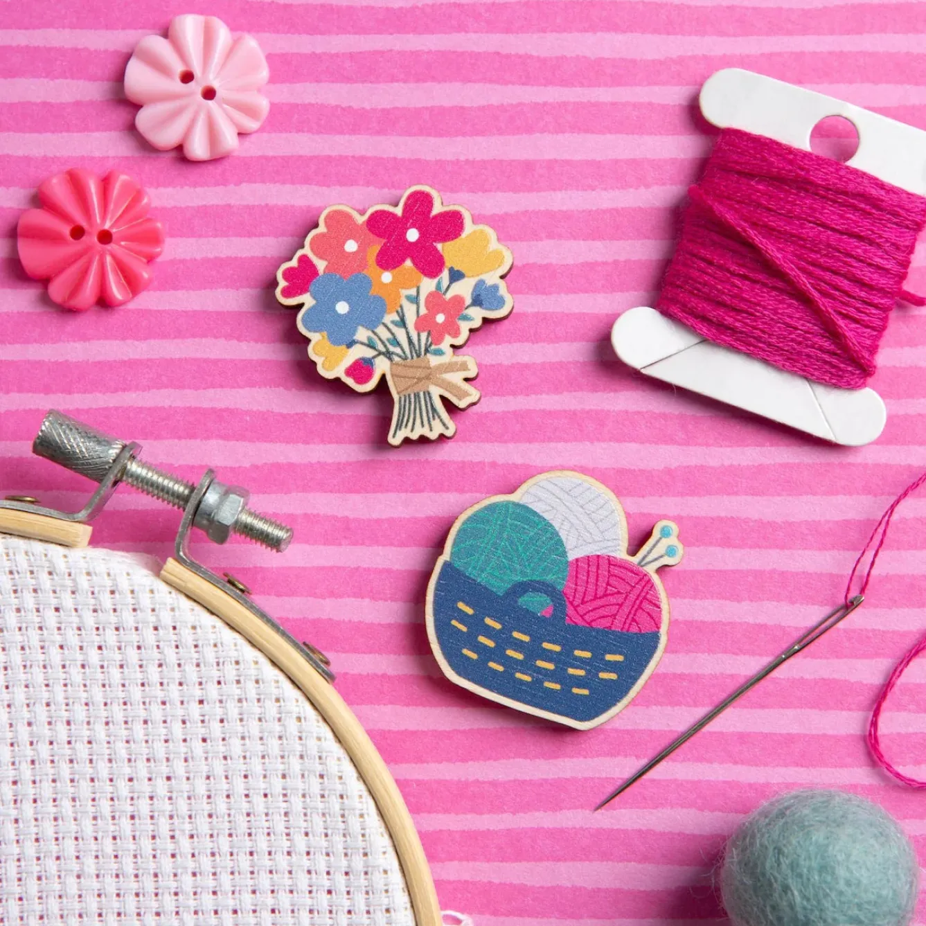 Hawthorn Handmade Flower Posey Magnetic Needle Holder- Crafts