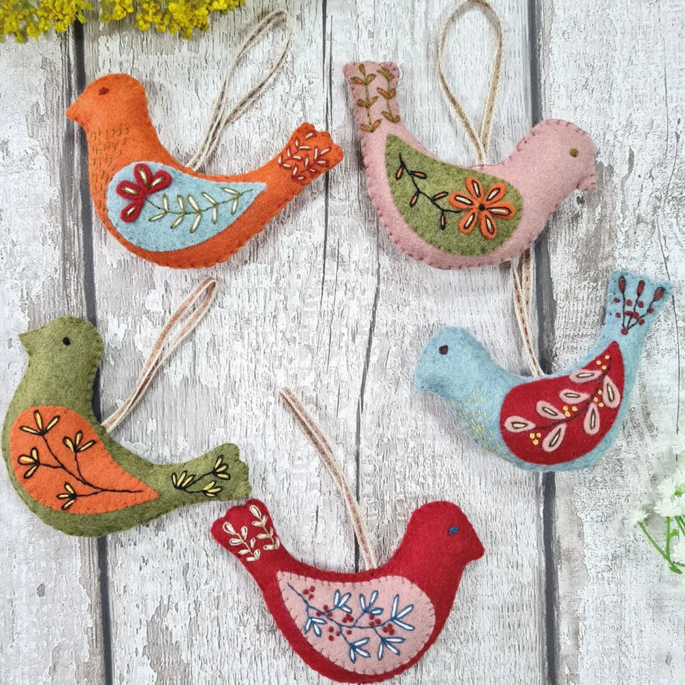 Corinne Lapierre Folk Birds Wool Mix Felt Craft Kit- Crafts|Children