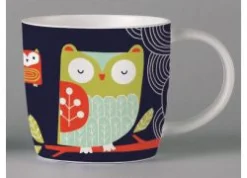 Repeat Repeat Folkland Barn Owl Mug - Black- Animals|Animals