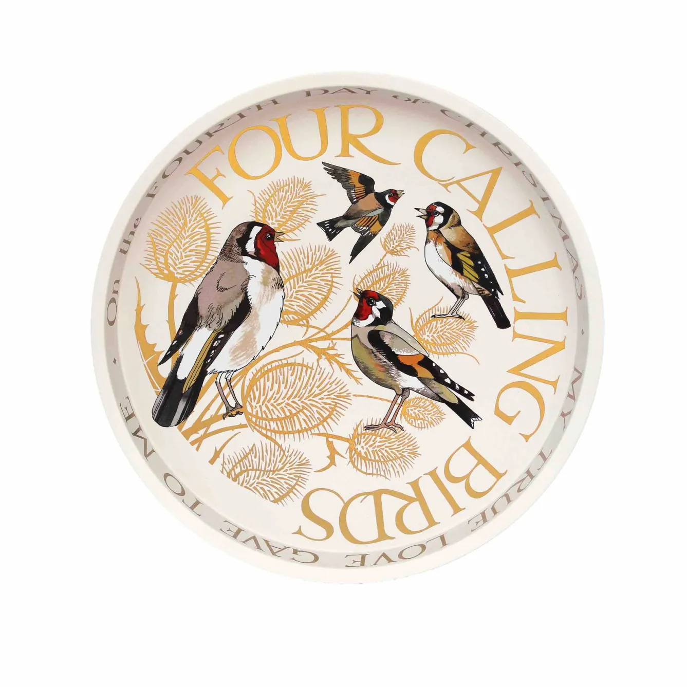 Emma Bridgewater Four Calling Birds Deepwell Tin Tray- Trays|Trays
