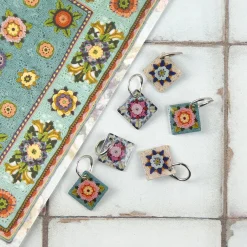 Emma Ball Fruit Garden Set of 6 Stitch Markers in a Pocket Tin- Crafts