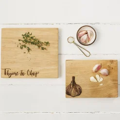 Selbrae Garlic Oak Chopping Board - 19cm- Chopping Boards