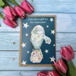 Jen Winnett Gift to Hu-Manatee Eco-Card- Greeting Cards