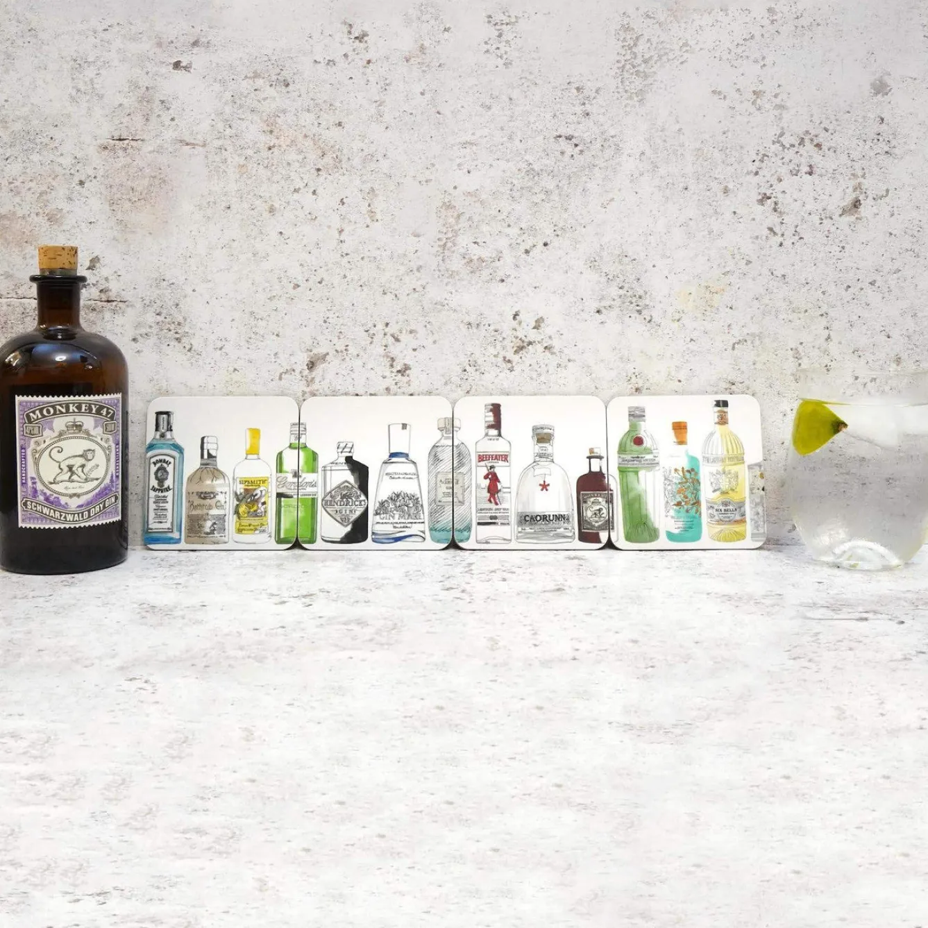 Corinne Alexander Gin Coaster Set by- Father's Day|Coasters