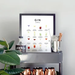 Everlong Print Co. Gin Cocktails Print - Framed- Art