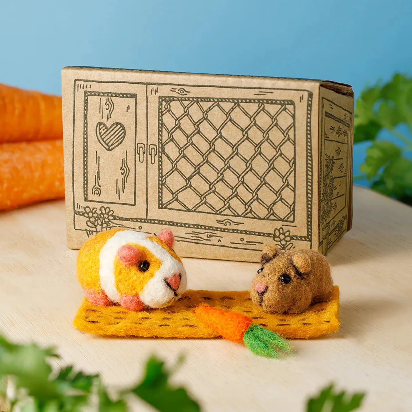 Sew Heart Felt Ginger & Baby Squeak Guinea Pig Set- Children
