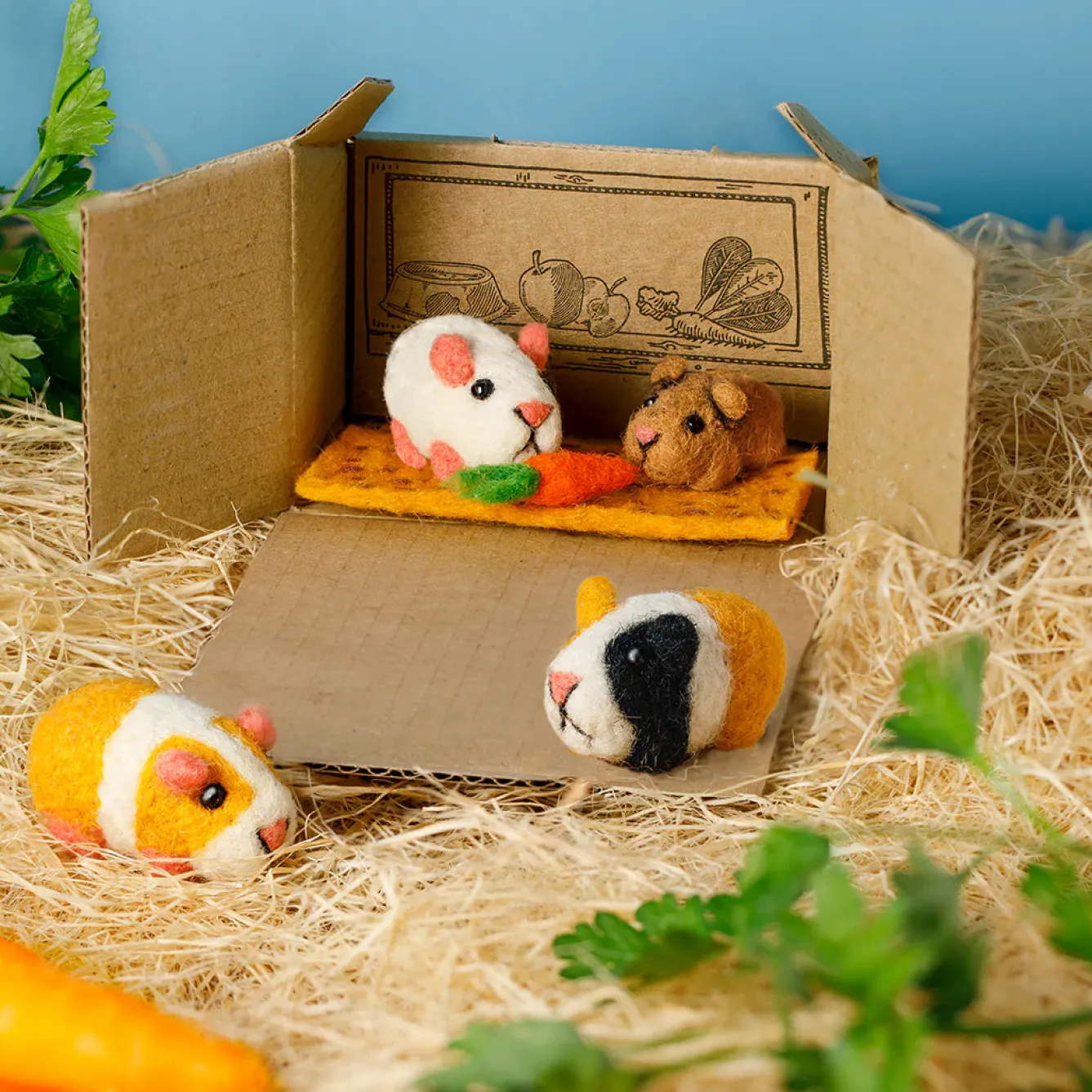 Sew Heart Felt Ginger & Baby Squeak Guinea Pig Set- Children