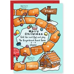 Yeti Gingerbread Board Game Christmas Card- Christmas|Puzzles