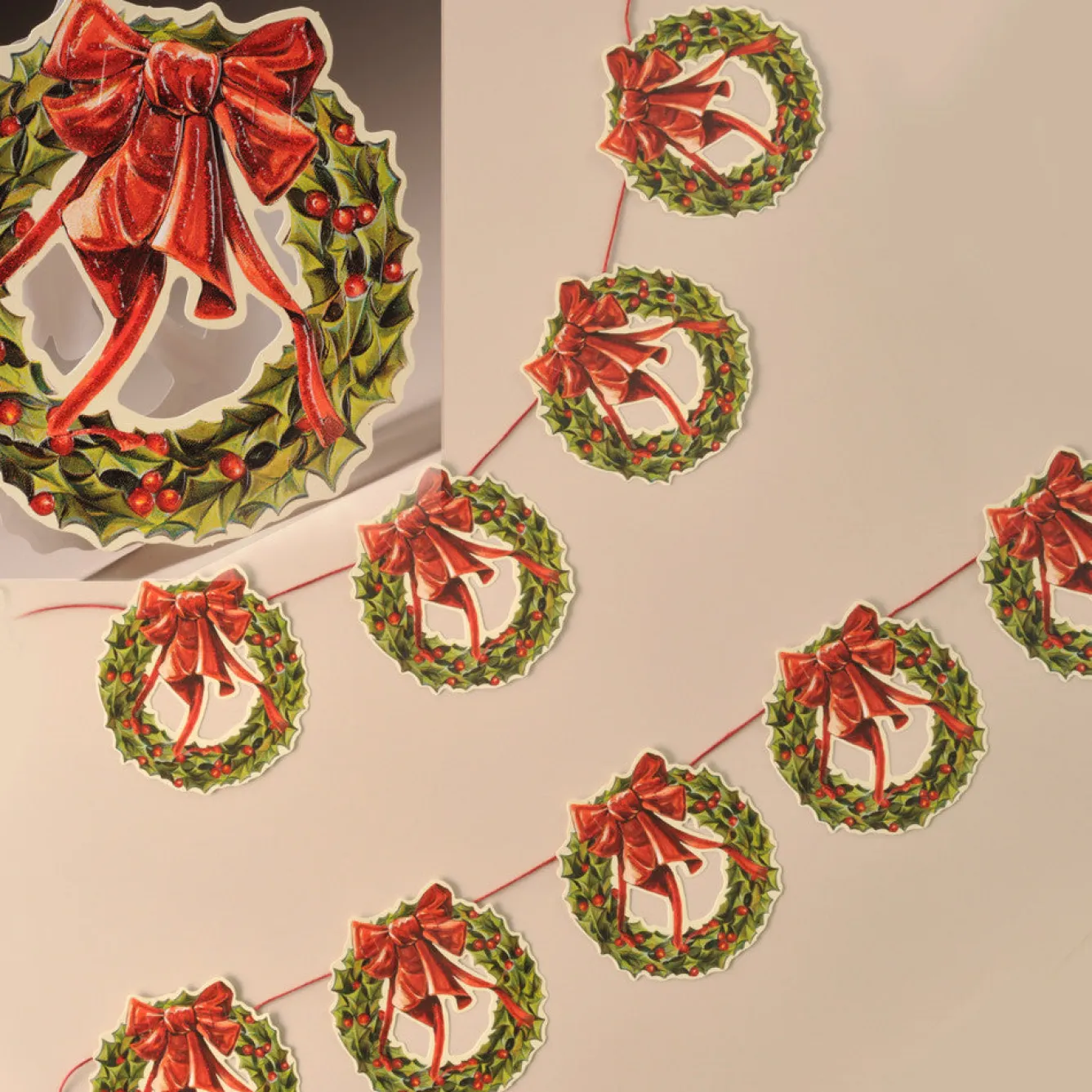 Alison Gardiner Glittered Christmas Wreath Garland- Christmas|Seasonal Decor