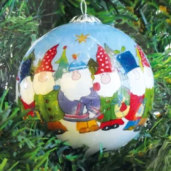 Emma Ball Gnomes Hand-painted Glass Bauble- Christmas Decorations|Christmas