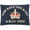 Jan Constantine God Save The King Pillow - Navy- Royal|Pillows & Throws
