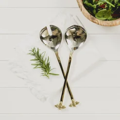 Selbrae Gold Bee Salad Server Set- Tea