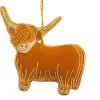 St. Nicolas Golden Horns Highland Cow Decoration- Christmas Decorations|Seasonal Decor