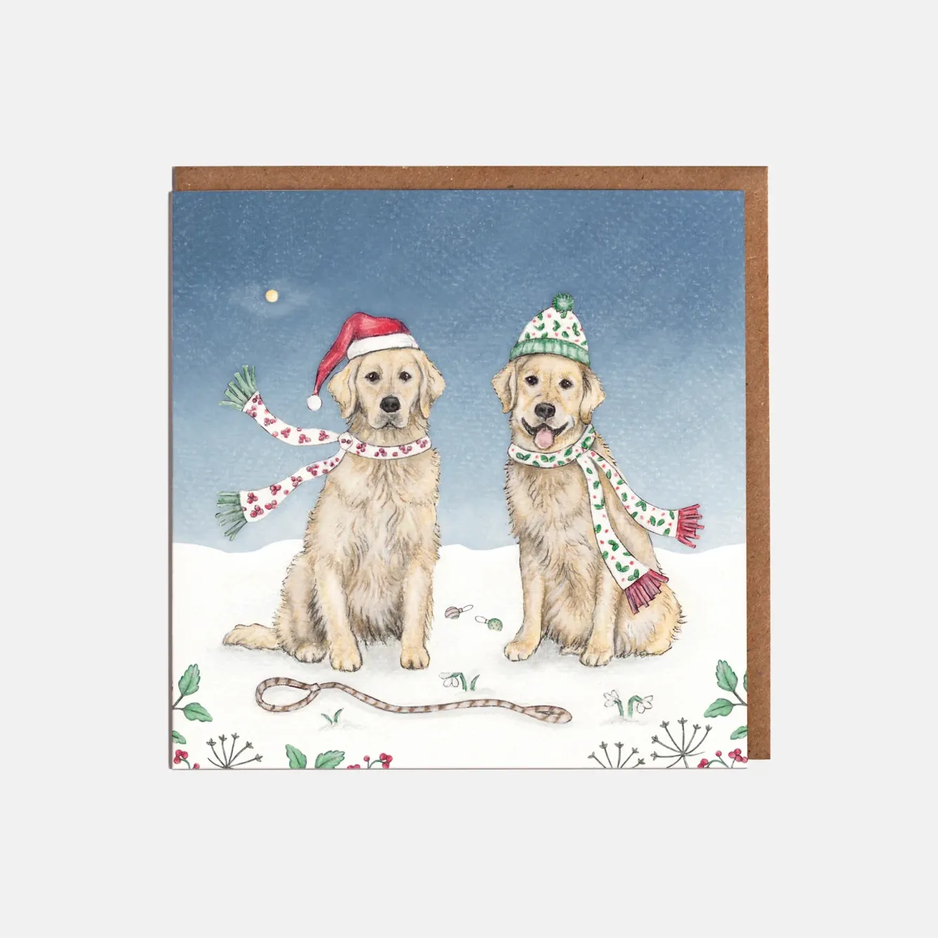 Lottie Murphy Golden Retrievers Christmas Card- Christmas Cards|Christmas
