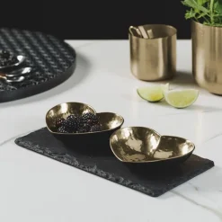 Selbrae Gold Heart Serving Set- Valentine's Day|Coasters