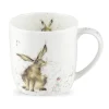 Wrendale Designs 'Good Hare Day' Bone China Mug (14oz)- Flowers & Garden|Animals