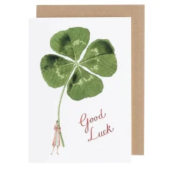 Laura Stoddart Good Luck Shamrock Blank Greetings Card- Greeting Cards