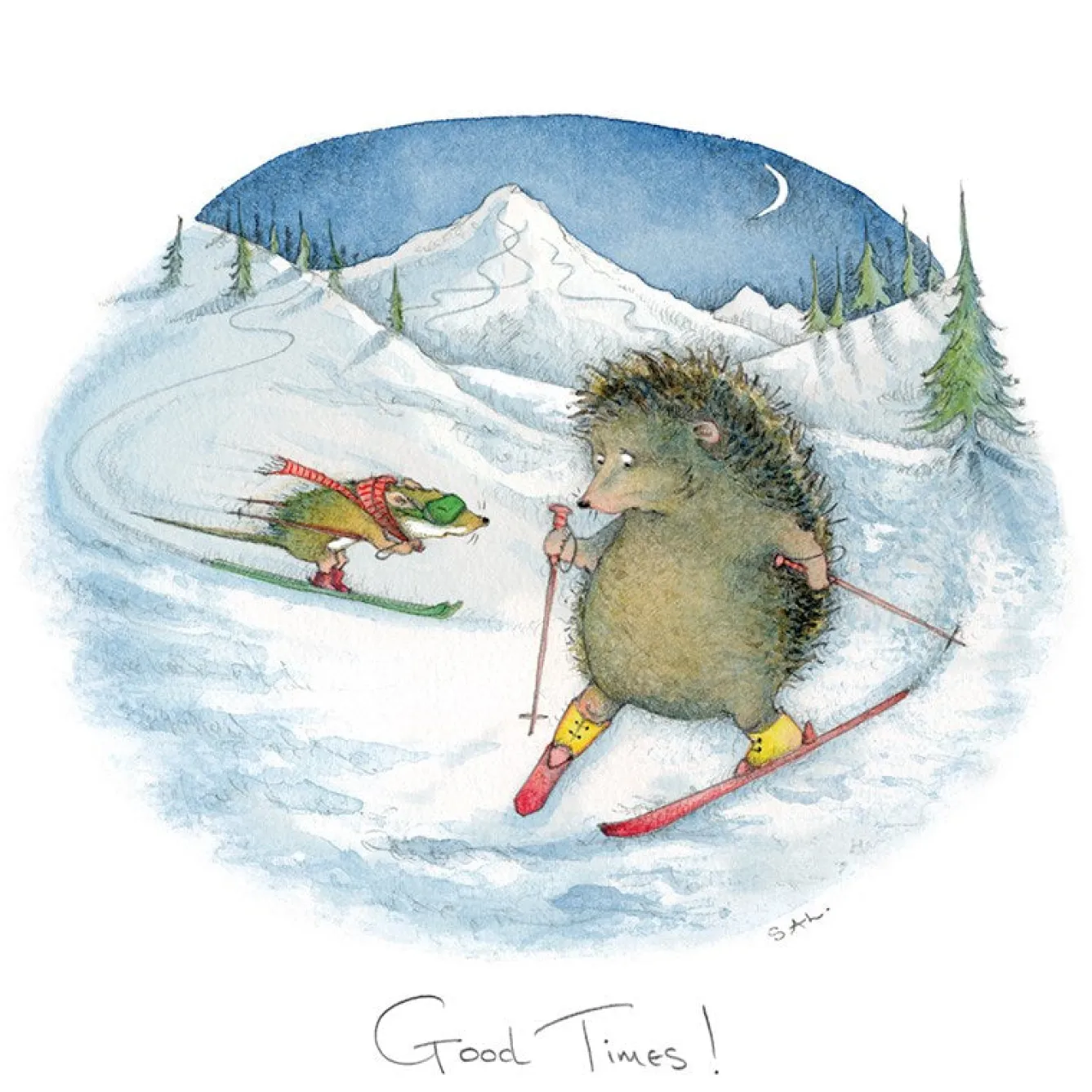 Moongazer Cards Good Times Winter Greeting Card- Christmas Cards|Greeting Cards