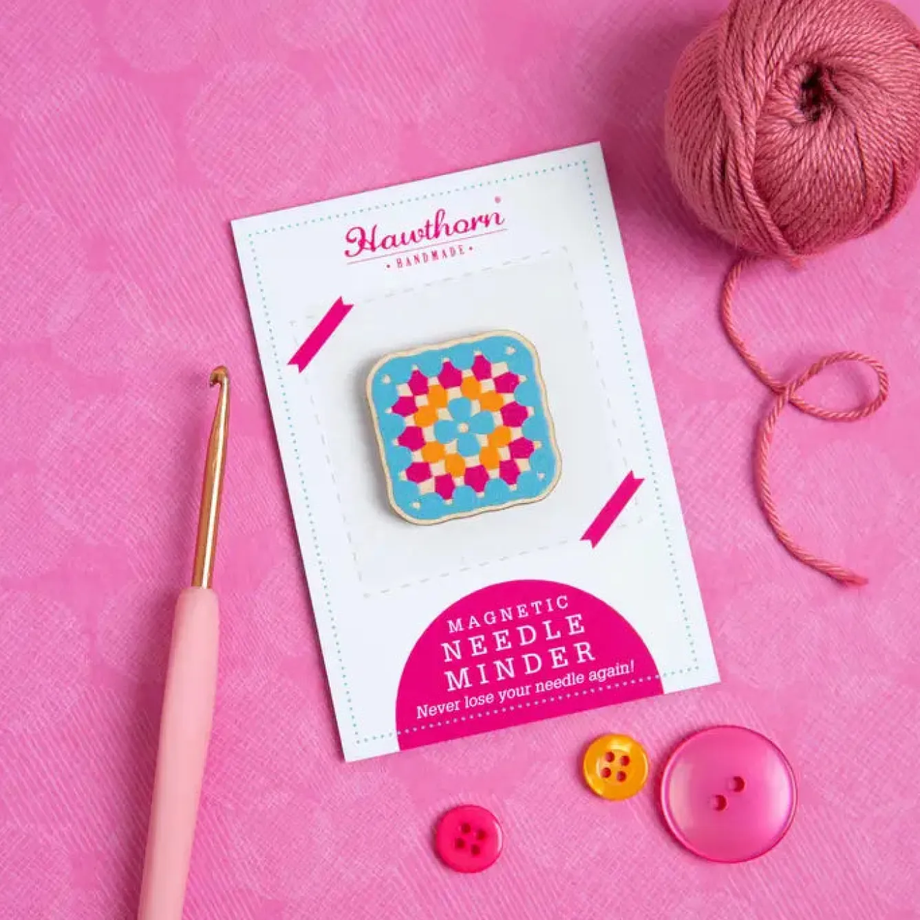 Hawthorn Handmade Granny Square Magnetic Needle Holder- Crafts
