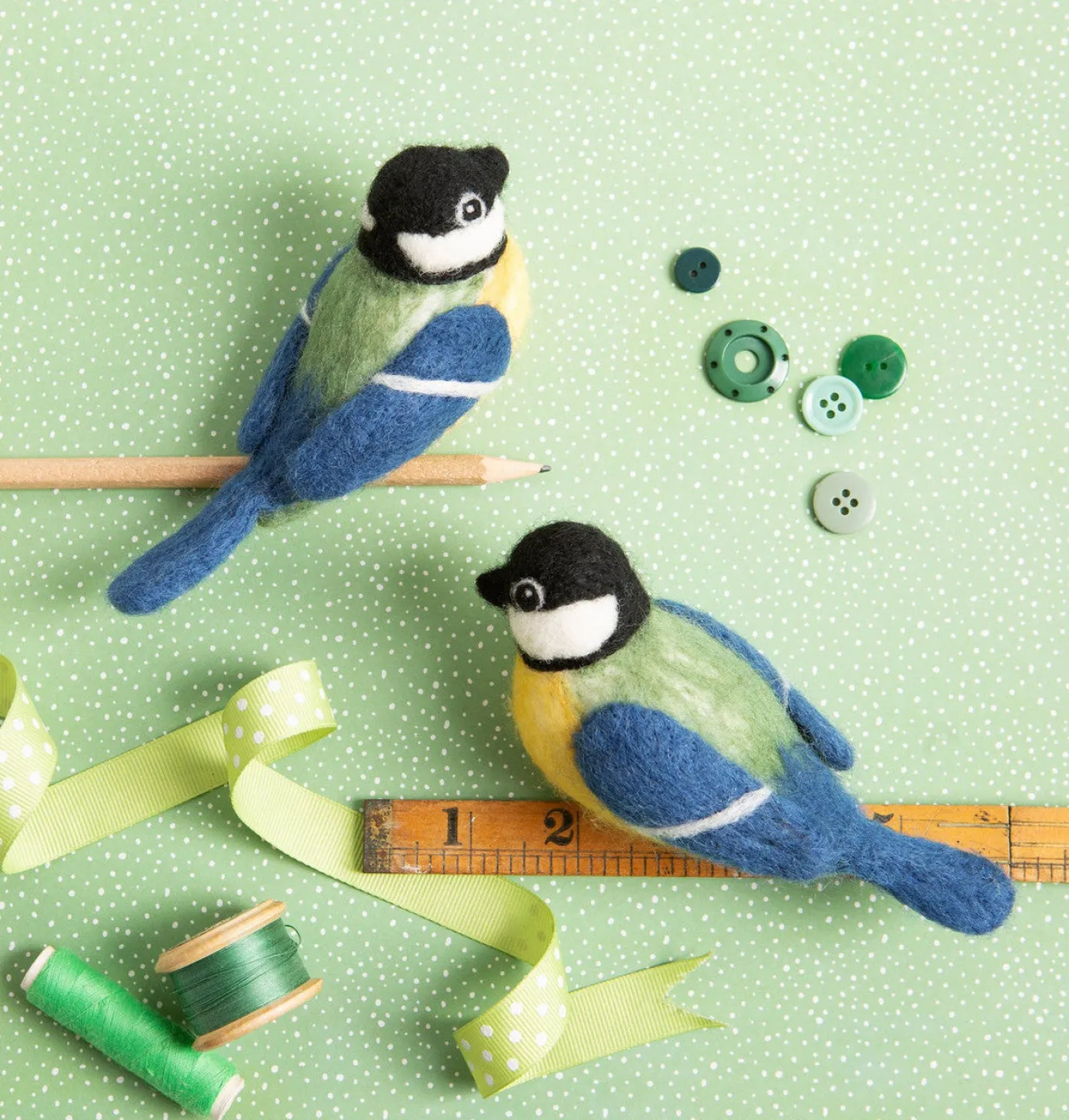 Hawthorn Handmade Great Tits Needle Felting Kit- Crafts