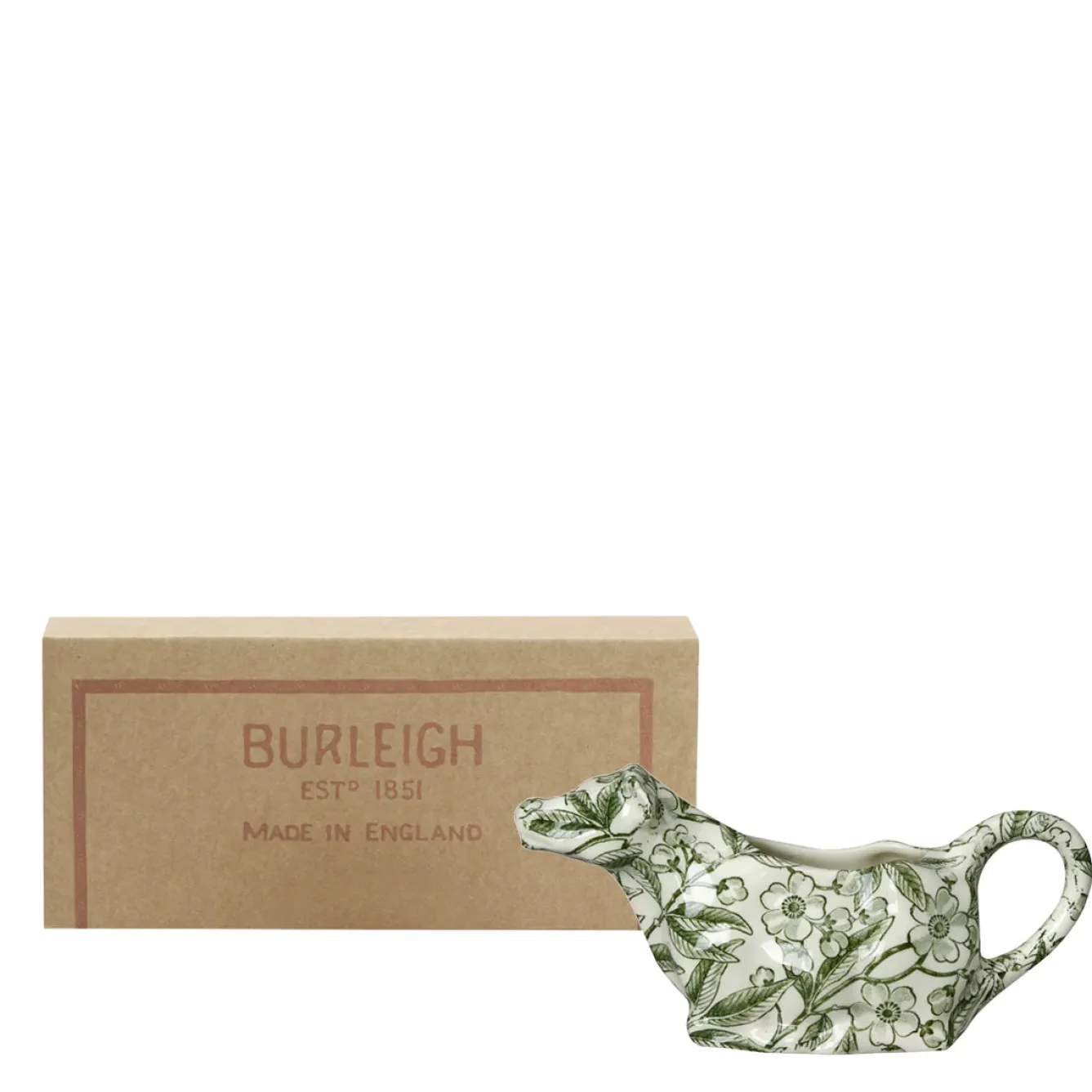 Burleigh Green Prunus Cow Creamer Boxed- Jugs