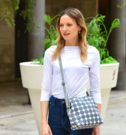 Earth Squared Bags Grey Spot Logan Bag- Bags
