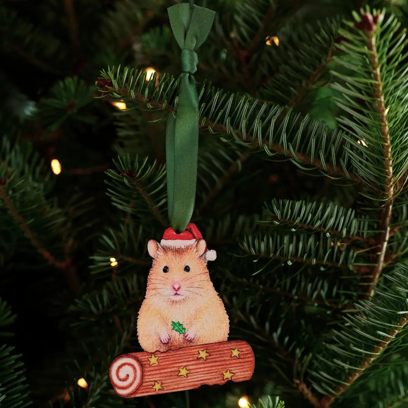 Lottie Murphy Hamster Wooden Christmas Decoration- Christmas
