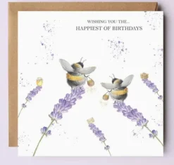 West Country Designs 'Happiest of Birthdays' Busy Bee Birthday Card- Greeting Cards