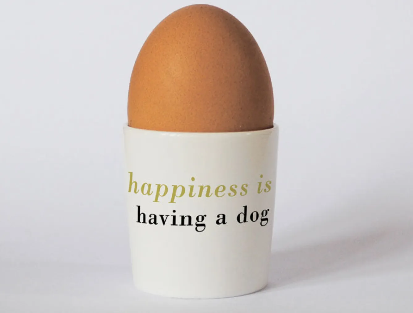 Repeat Repeat Happiness Black Lab Egg Cup Olive- Easter|Egg Cups