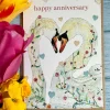Jen Winnett Happy Anniversary Swans Eco-card- Greeting Cards