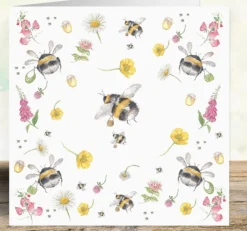 West Country Designs Happy Bees Art Card- Greeting Cards