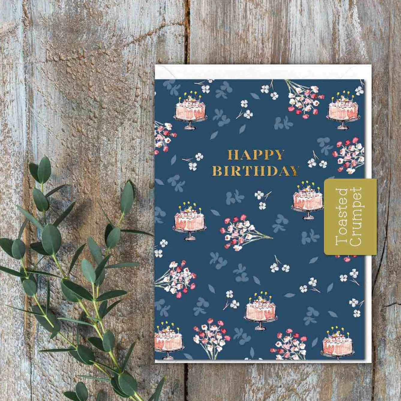 Toasted Crumpet Happy Birthday - Birthday Cake & Candles - Greetings Card- Greeting Cards