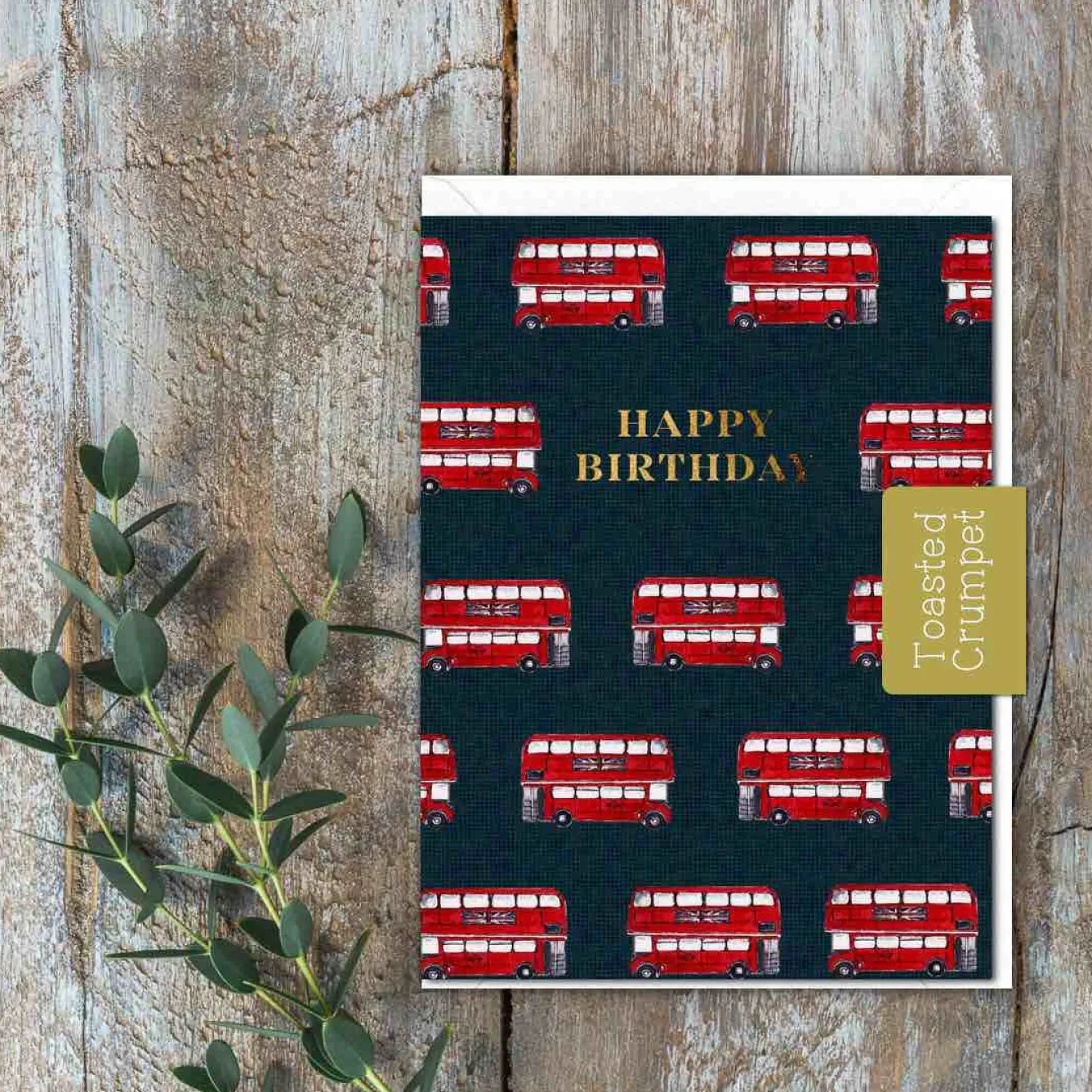 Toasted Crumpet Happy Birthday - Buses - Greetings Card- Greeting Cards