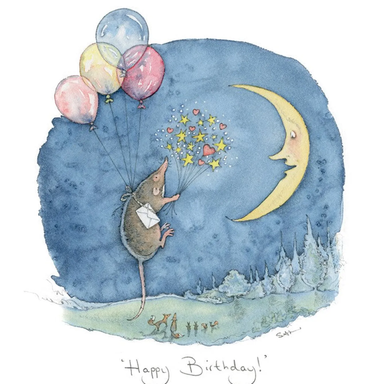 Moongazer Cards Happy Birthday Greeting Card- Greeting Cards