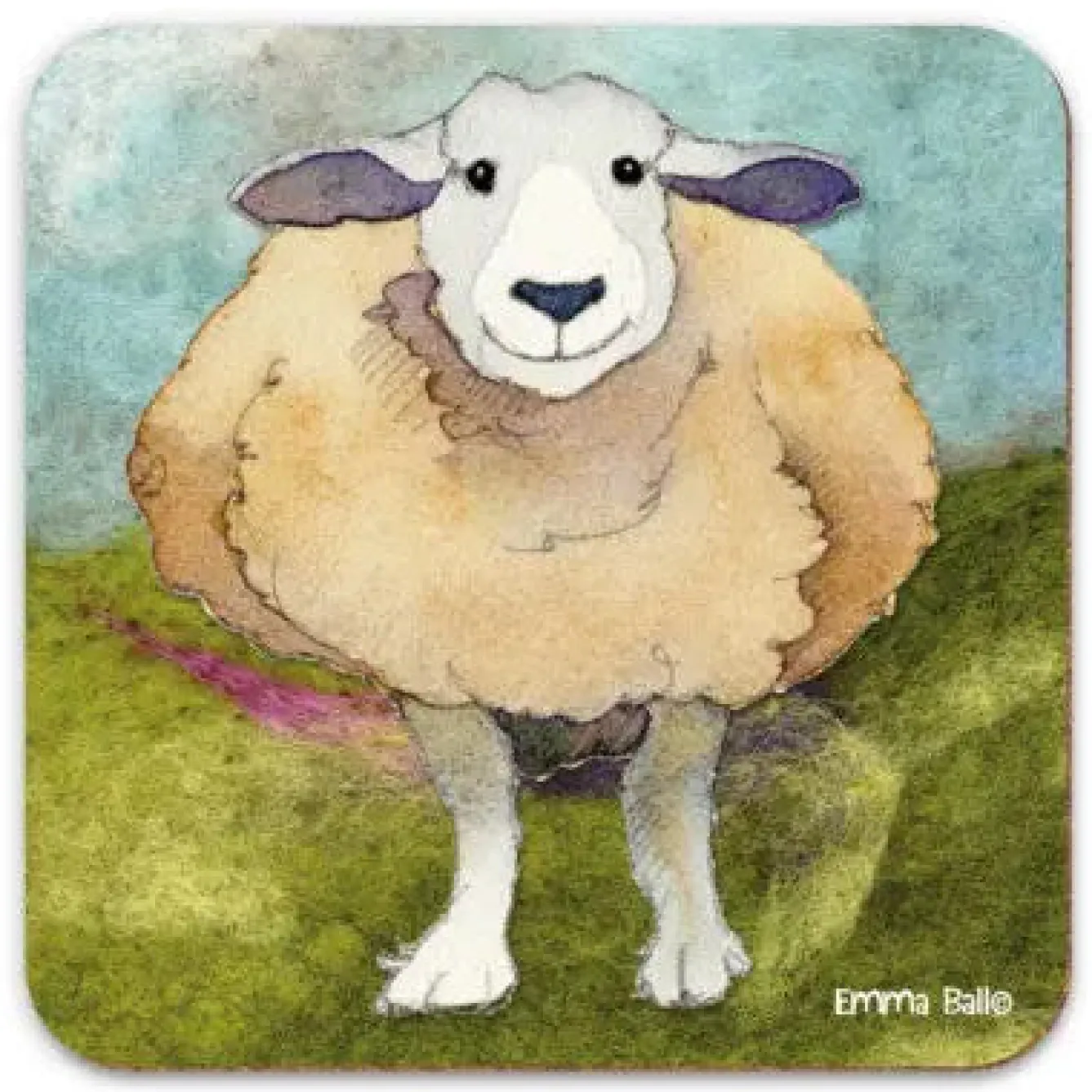 Emma Ball Happy Sheep Coaster- Coasters