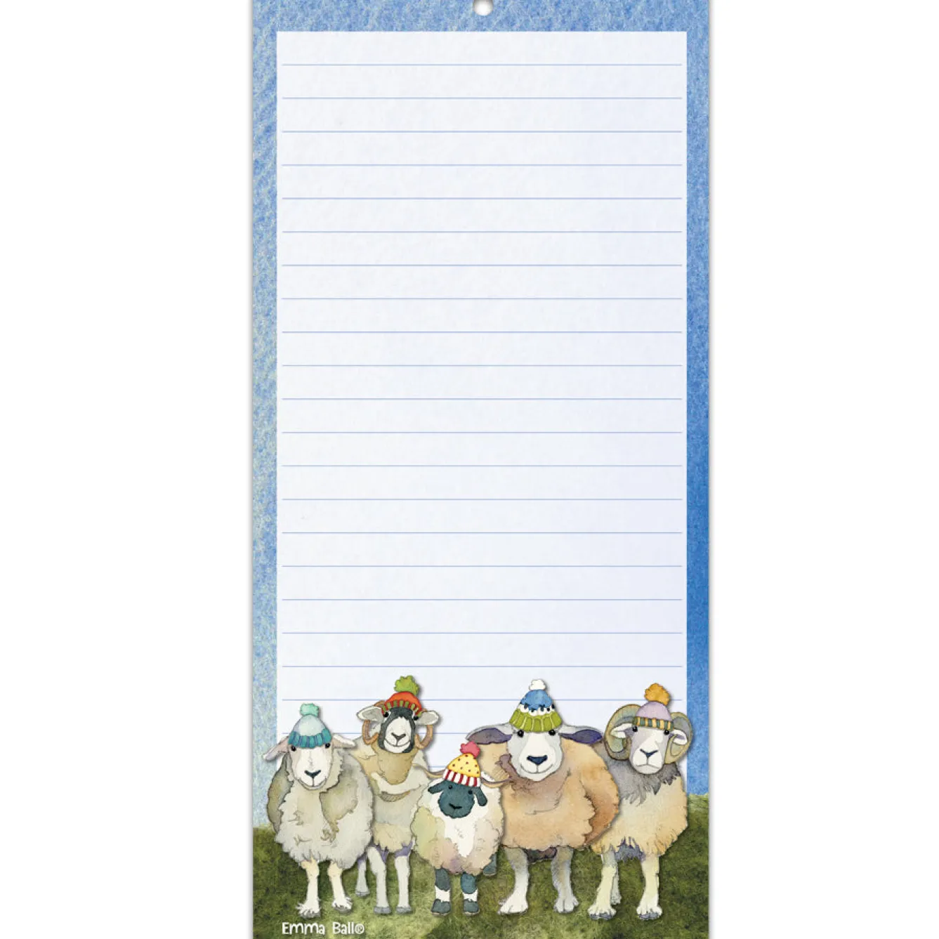 Emma Ball Happy Sheep in Hats Lined Magnetic Pad- Stationery
