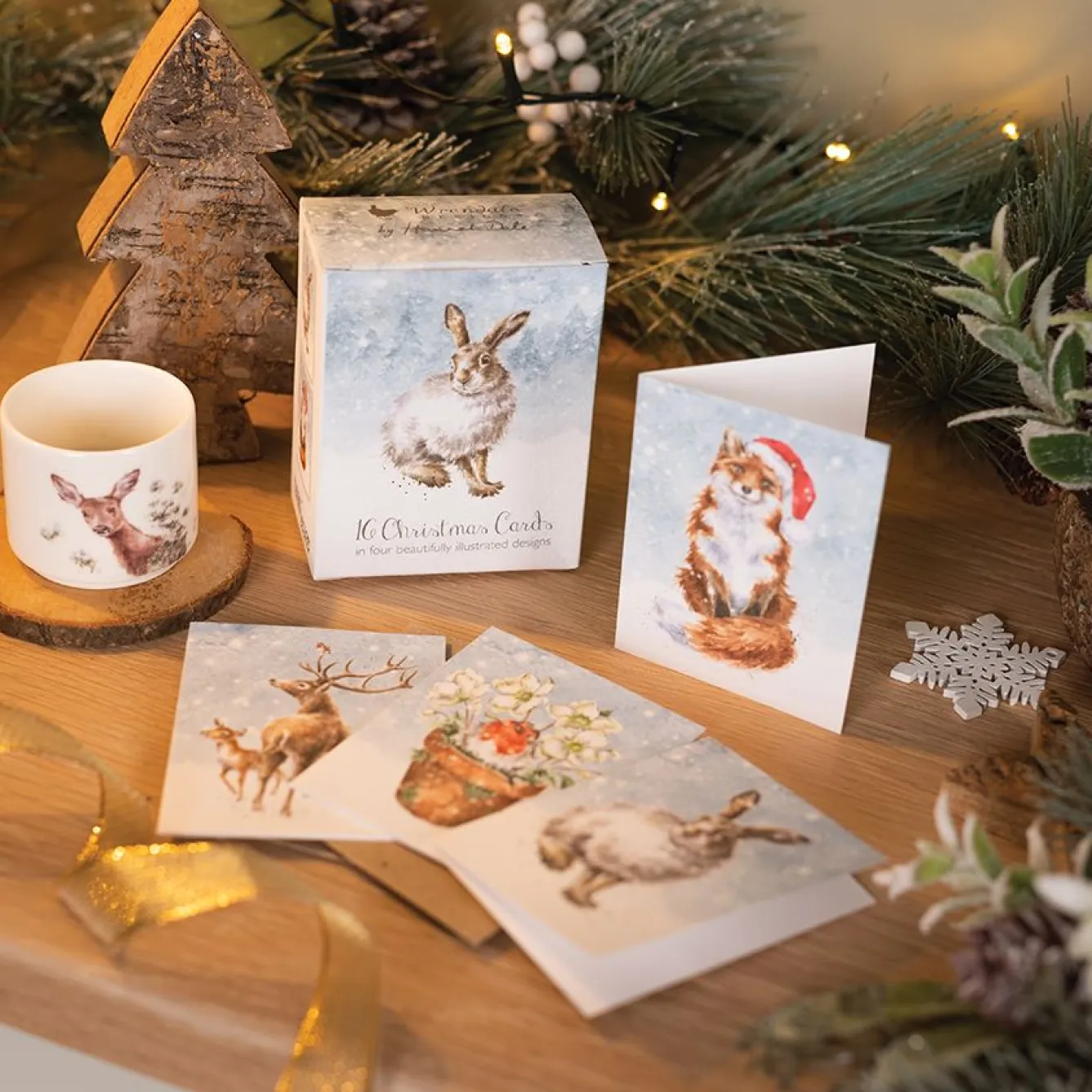 Wrendale Designs Hare Charity Gift Enclosure Card Pack- Christmas Cards|Stationery