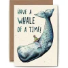 Bewilderbeest Have a Whale of a Time Greetings Card- Greeting Cards