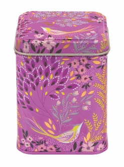 Sara Miller London Haveli Garden Mauve Songbird Mini Tea Tin- Storage