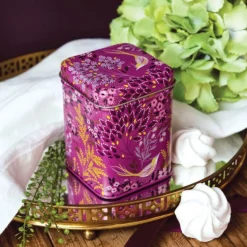 Sara Miller London Haveli Garden Mauve Songbird Mini Tea Tin- Storage